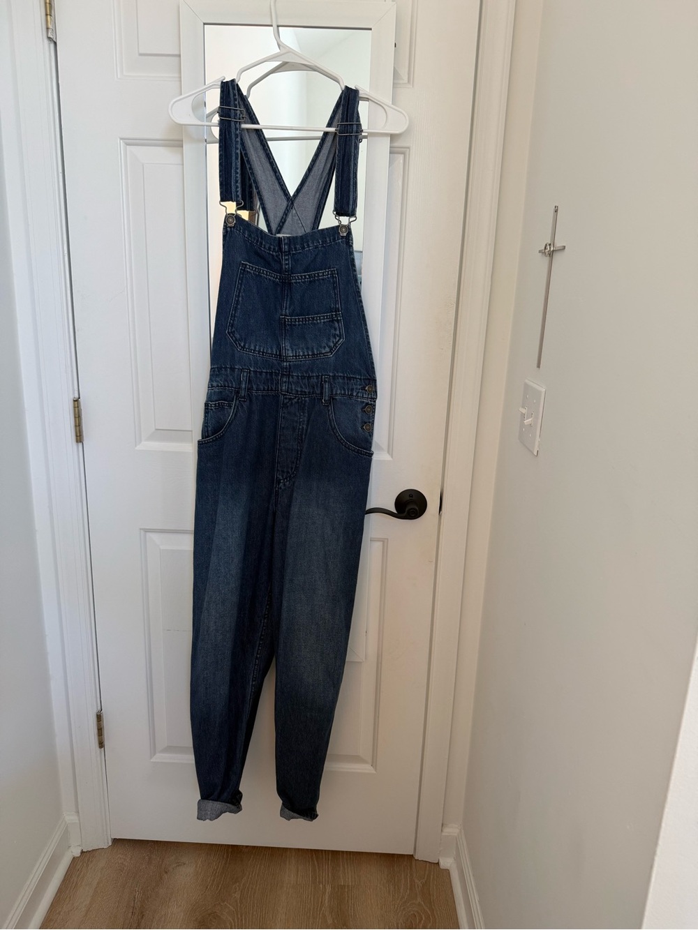 We The Free Dark Blue Denim Overalls Jumpsuit